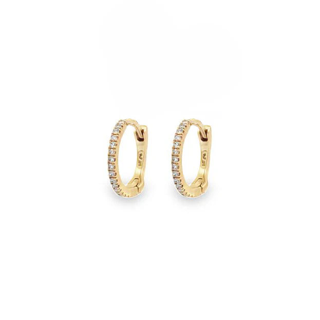 Pavé Diamond Petite Huggie Earrings