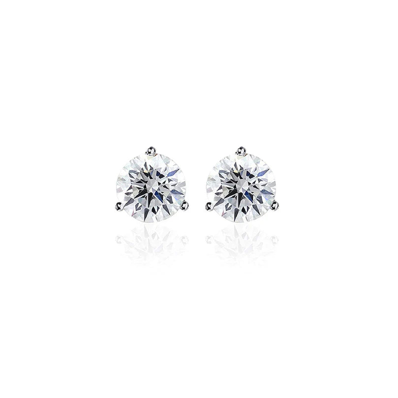 4.24tcw Diamond Trinity Stud Earrings