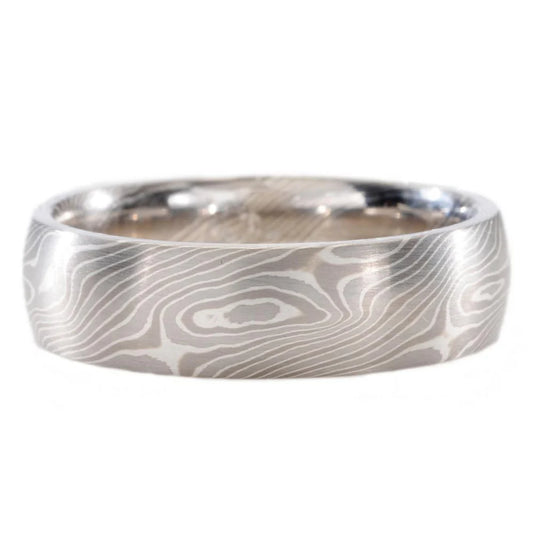 6mm Mokume Gane Birch Wedding Band