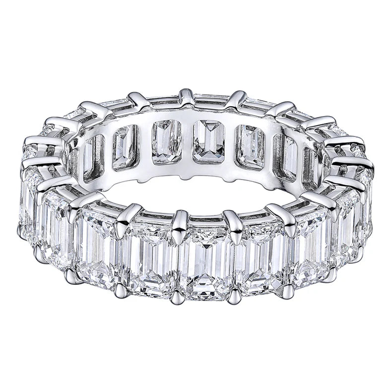 Battery 6.40tcw Emerald Cut Diamond Full Eternity Band